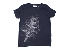Wheat t-shirt Natascha midnight blue feather glitter